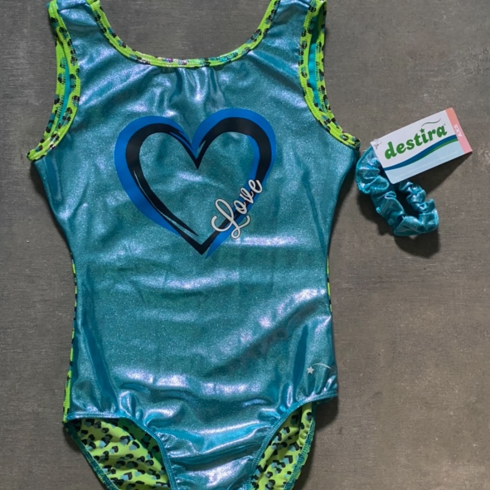 NWT Gymnastics Leotard w/ Matching Scrunchie